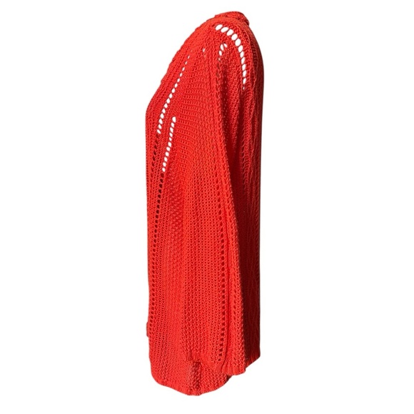 Coldwater Creek | Women's Orange Button Down Cardigan Knit Sweater Size Large - Picture 4 of 6